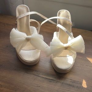 White Bow heels perfect for wedding